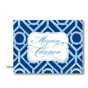 Blue Trellis Folded Notecard