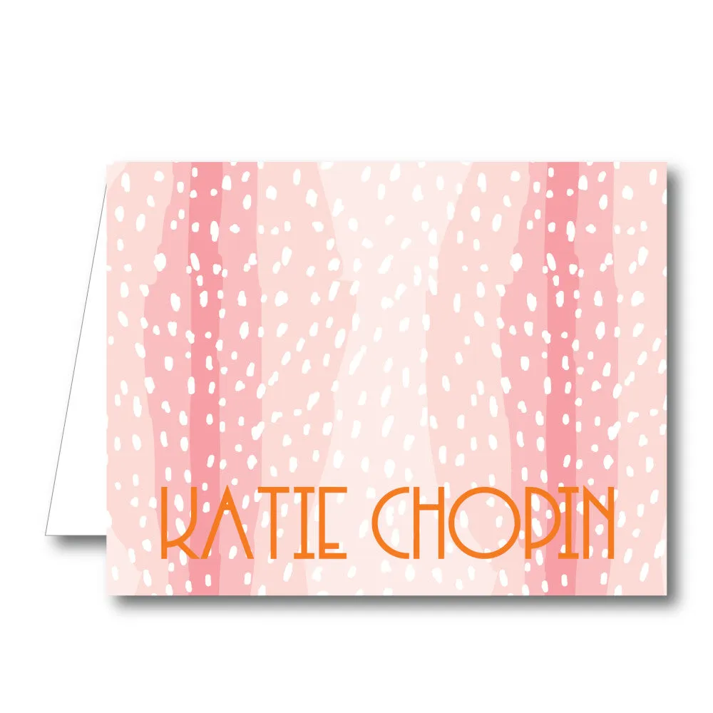 Blush Spotty Folded Notecard