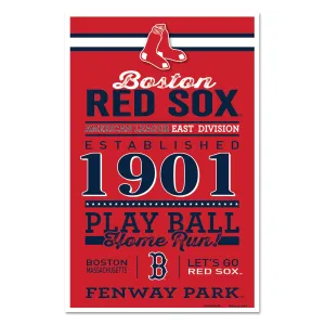 Boston Red Sox Sign 11x17 Wood Wordage Design