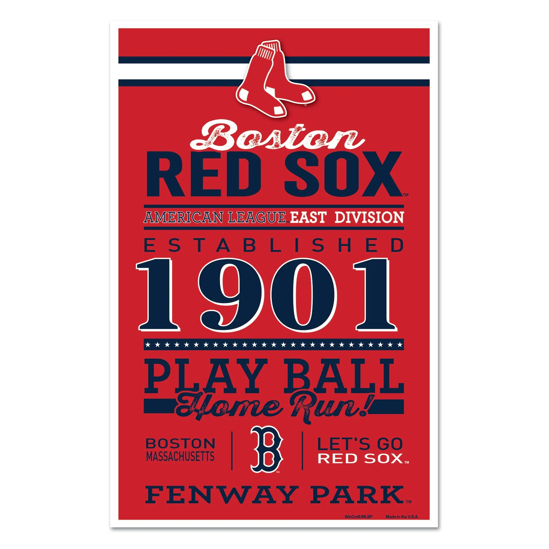 Boston Red Sox Sign 11x17 Wood Wordage Design