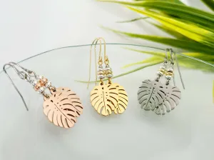 Boucle d'oreilles feuilles de philodendron