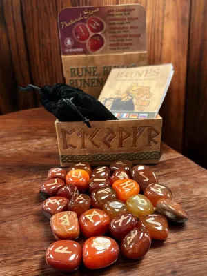 Boxed Carnelian Rune Set