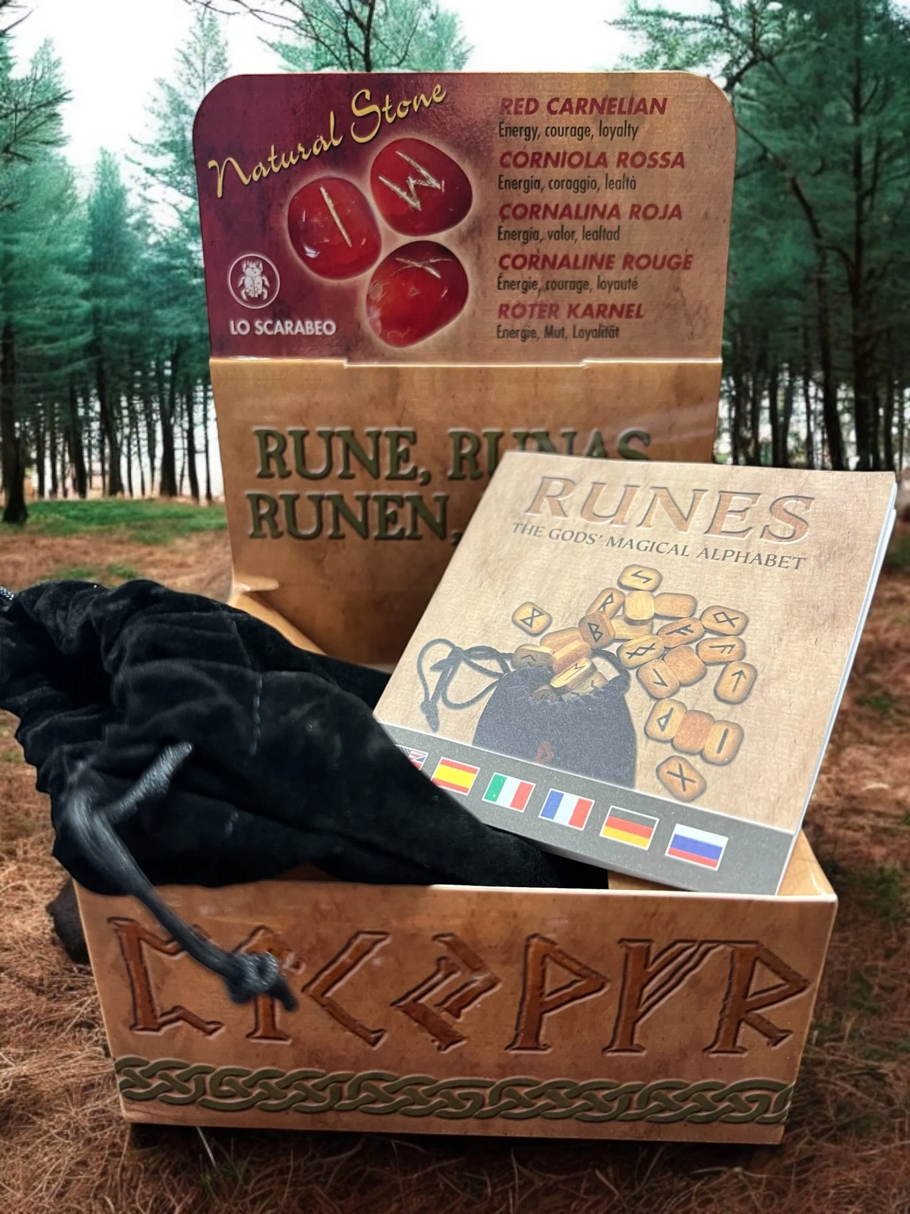 Boxed Carnelian Rune Set