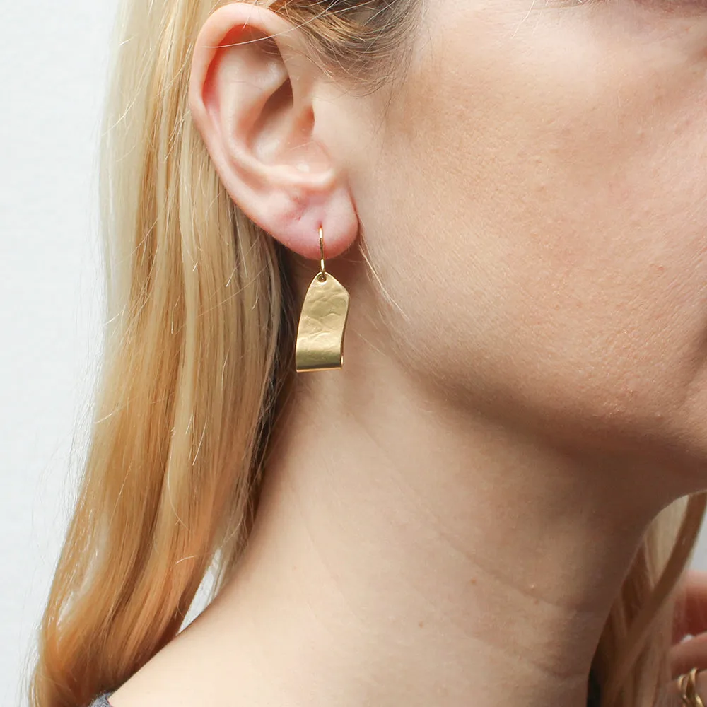 Brass Folded Arc Wire Earrings