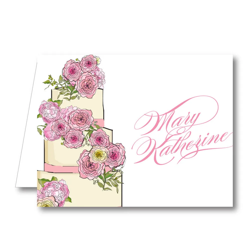 Bridal Cake Folded Notecard