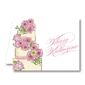 Bridal Cake Folded Notecard