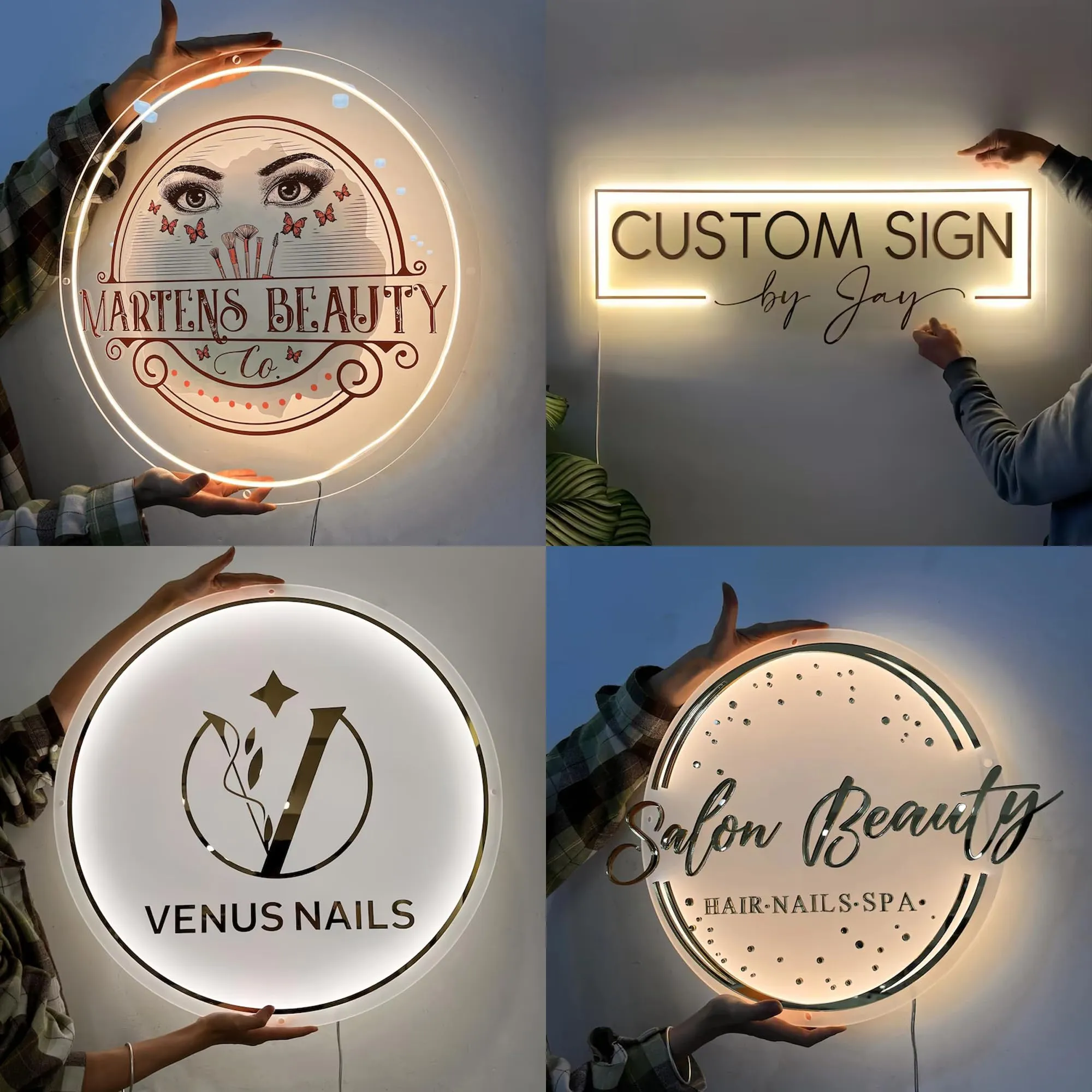 Business Logo Neon Sign, Acrylic Backlit Illuminated Neon Sign, Metal Acrylic Business Sign, Personalized LED Logo Customize Logo for Company, Shops, Offices, Studio Sign