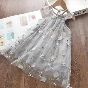 Butterfly Flower Embro. Dress