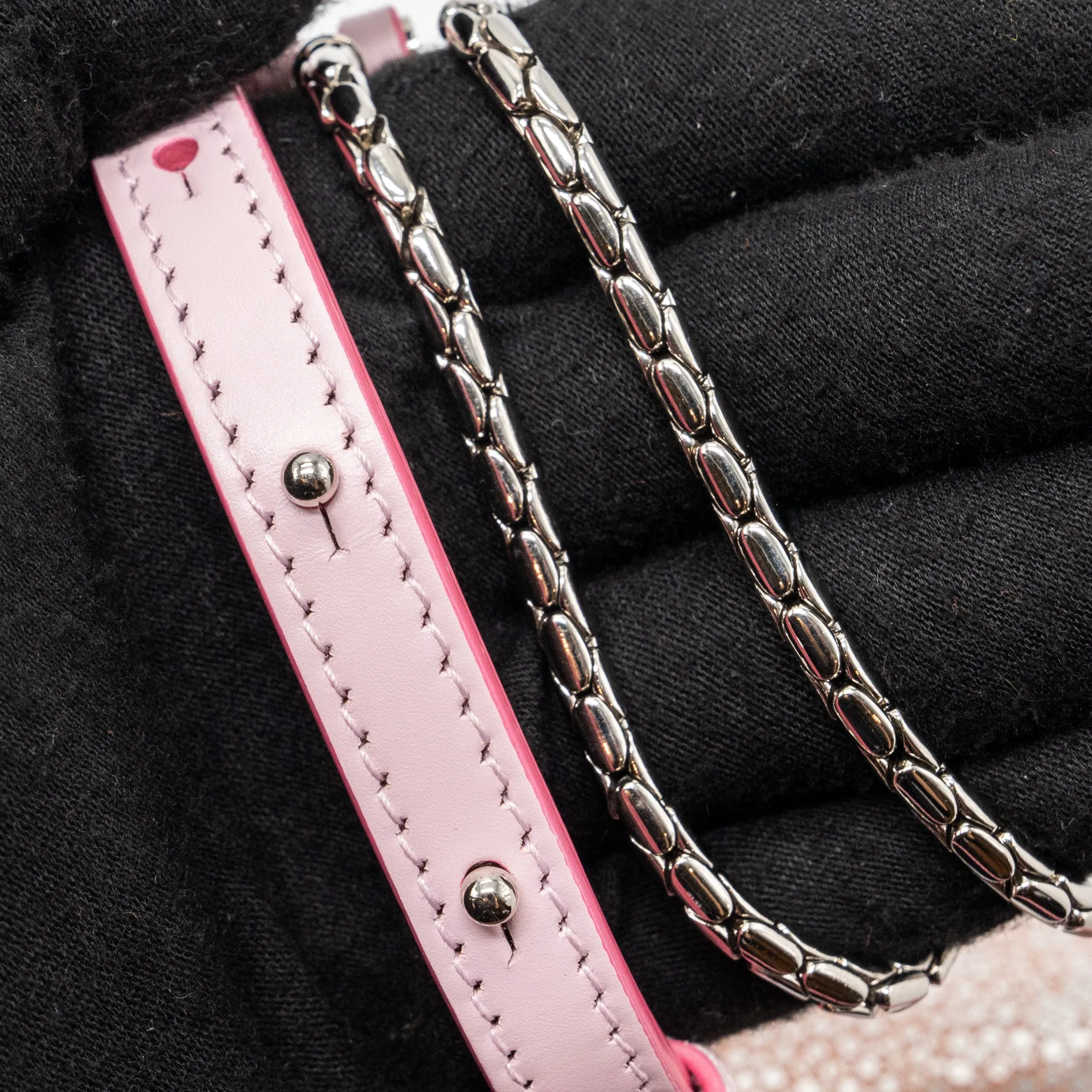 BvLGARI Serpenti Forever Top Handle In ROSA DI FRANCIA CRYSTAL GALUCHAT SHW