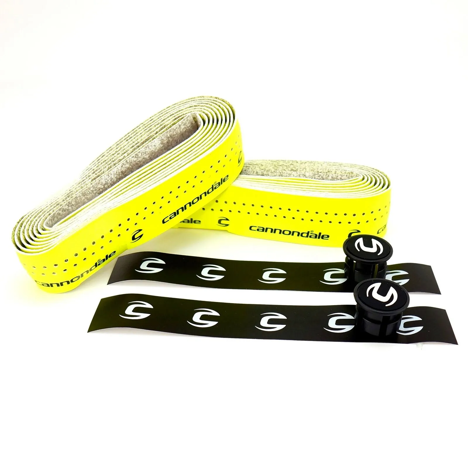 Cannondale Road Bicycle Handlebar Bar tape Black/Neon Red/Neon Yellow with Caps