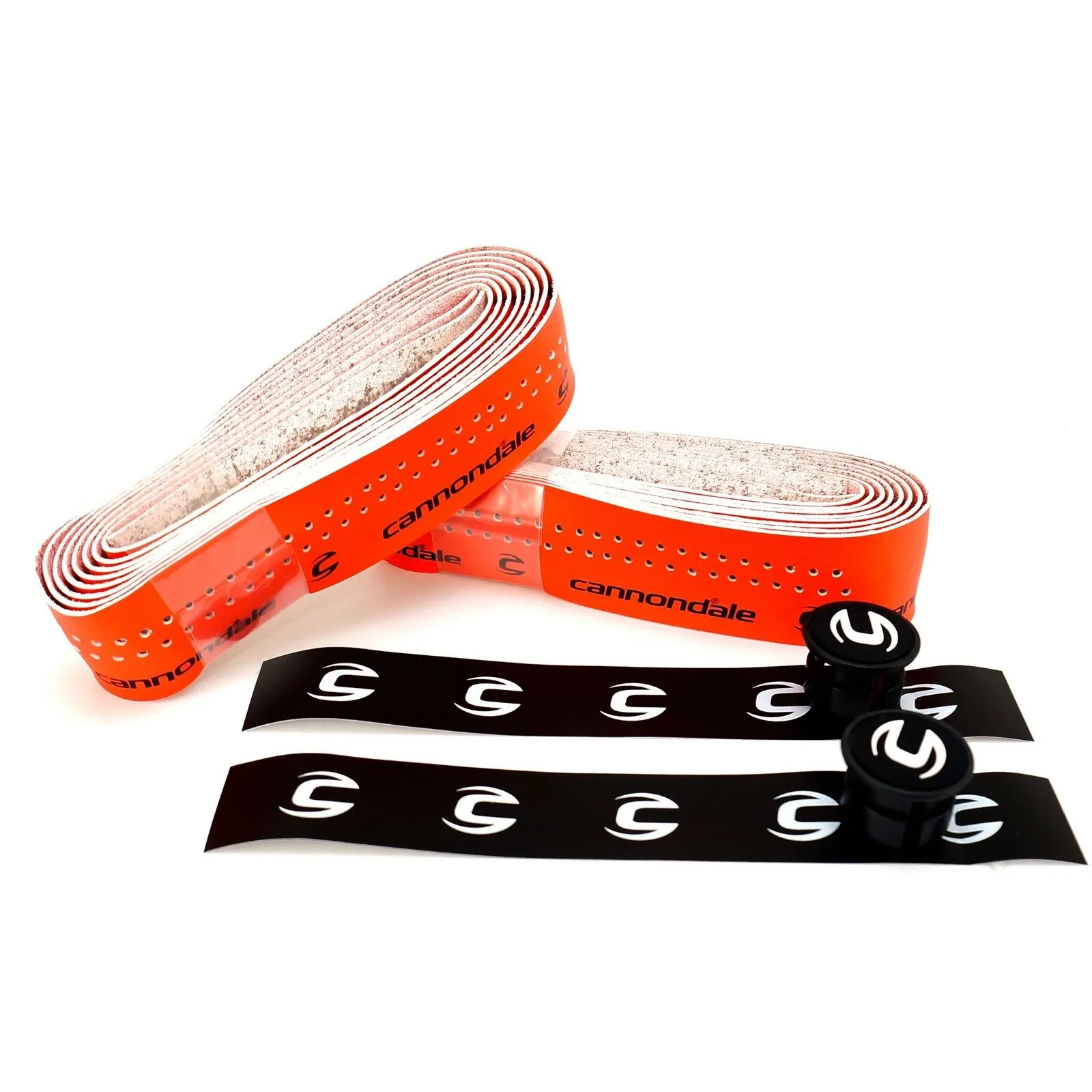 Cannondale Road Bicycle Handlebar Bar tape Black/Neon Red/Neon Yellow with Caps