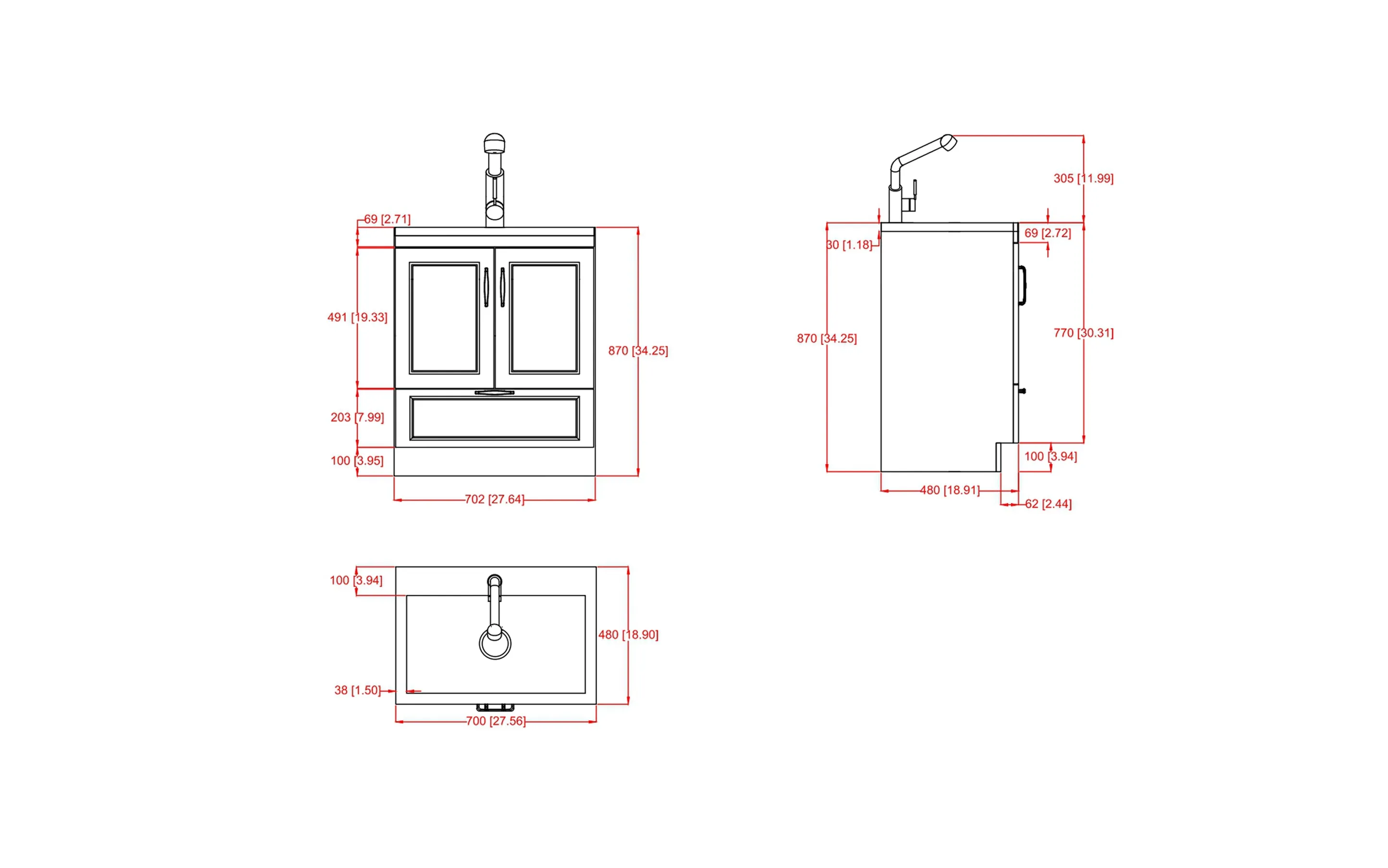 Cardinal All-In-One 28 inch Laundry Utility Sink and Cabinet