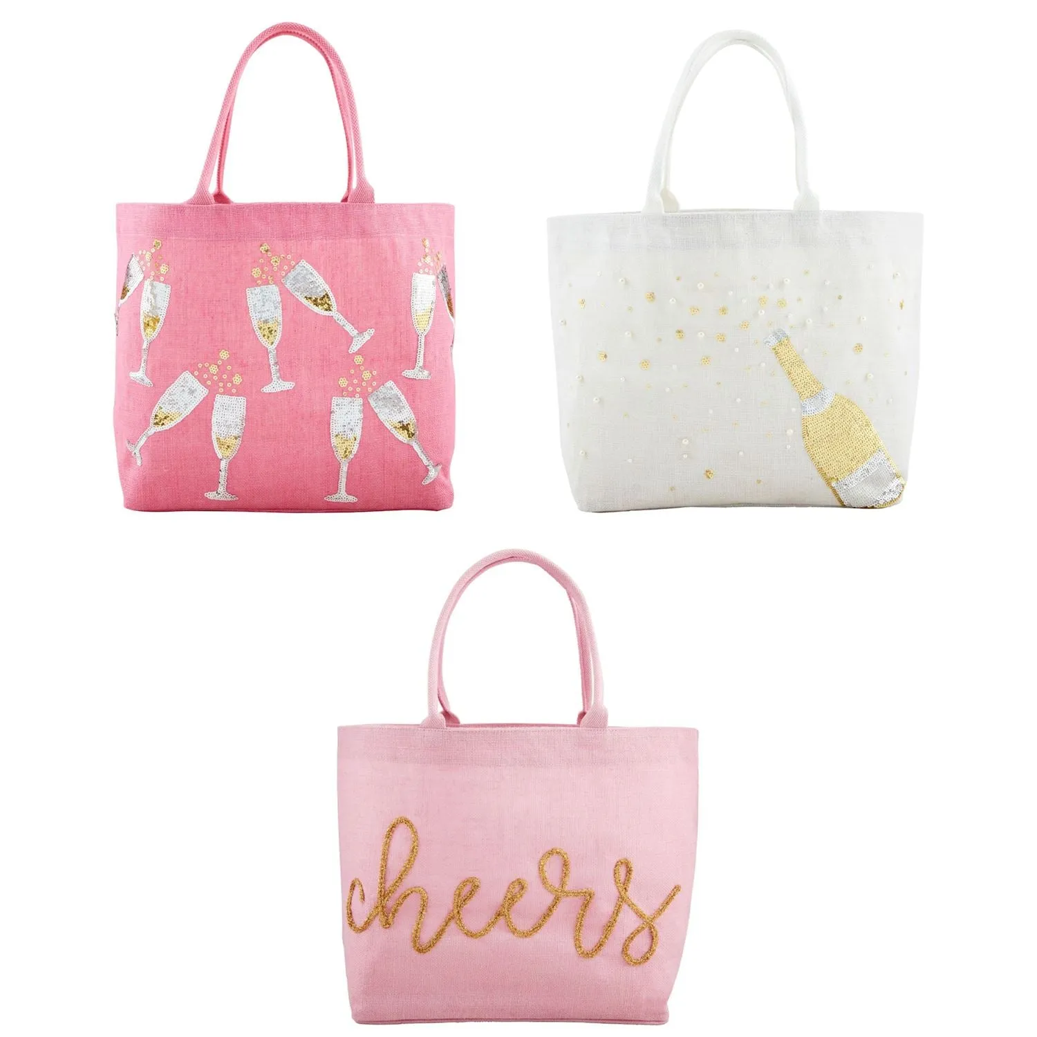 Cheers Sparkle Totes by Mud Pie