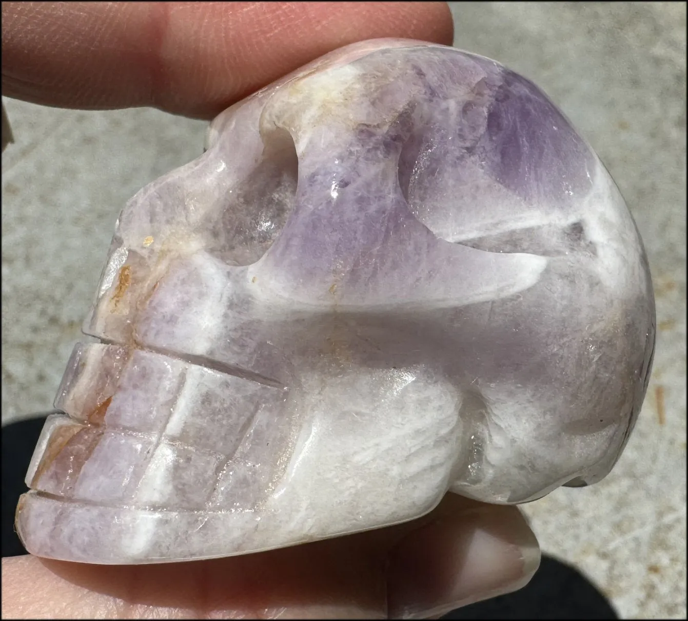 Chevron Amethyst Crystal Skull - Dream Work, Inner Journeying - with Synergy 7 yrs