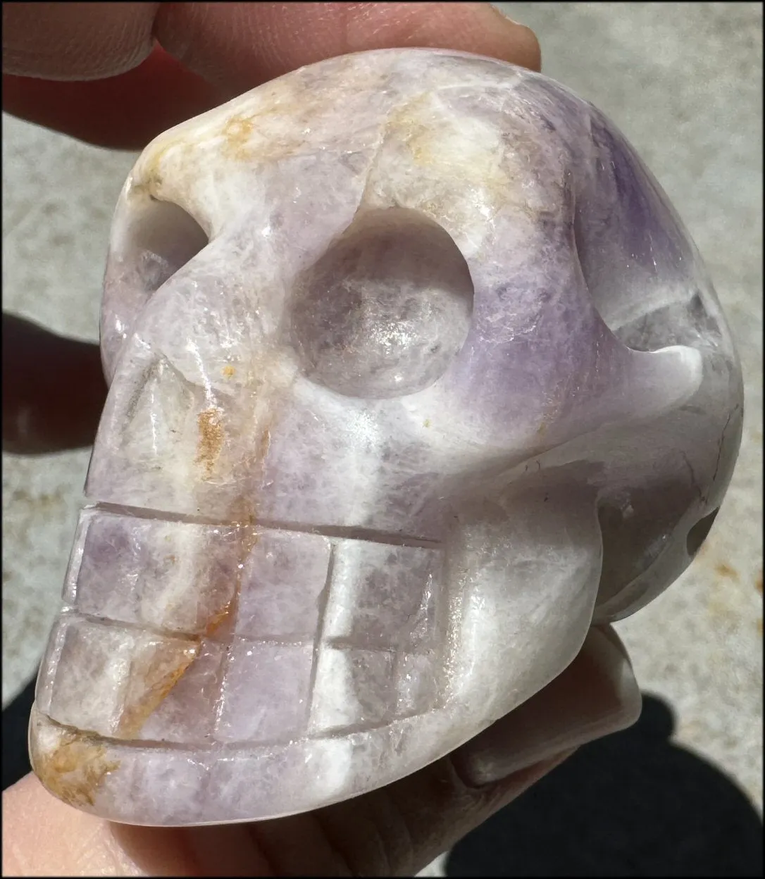 Chevron Amethyst Crystal Skull - Dream Work, Inner Journeying - with Synergy 7 yrs