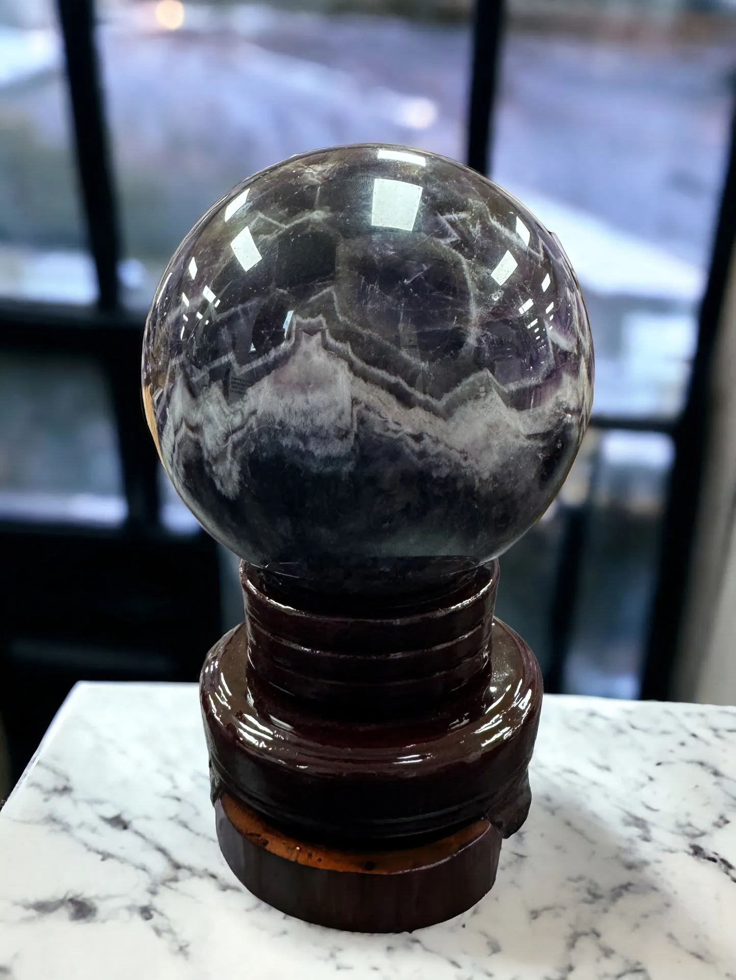 Chevron Amethyst / Dream Amethyst Sphere - 4 Pounds