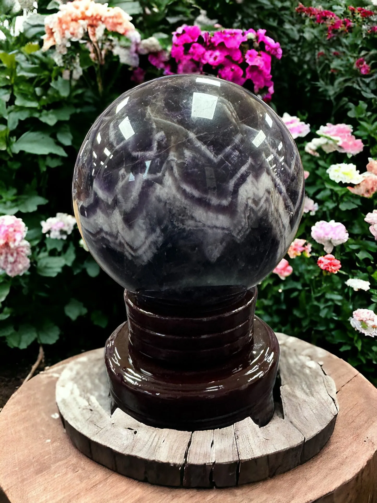 Chevron Amethyst / Dream Amethyst Sphere - 4 Pounds