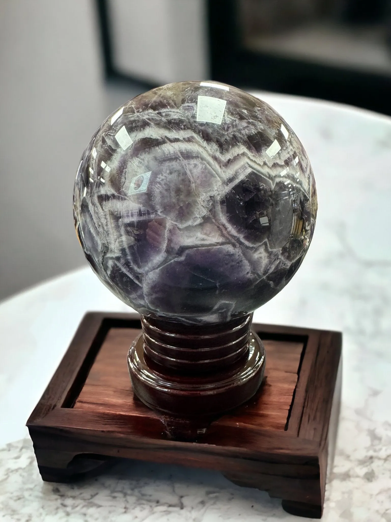 Chevron Amethyst / Dream Amethyst Sphere - 7 Pounds