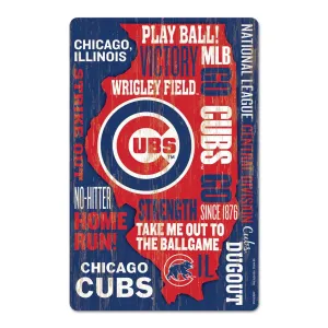 Chicago Cubs Sign 11x17 Wood Wordage