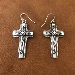 Chimayo Cross Overlay Earrings E240