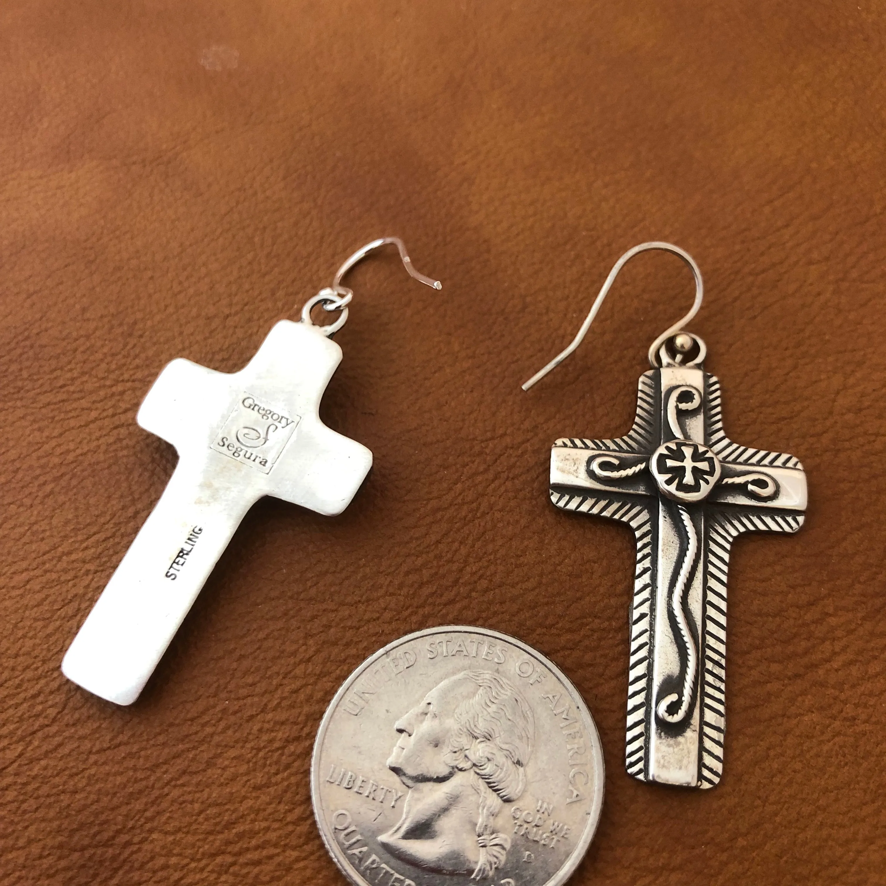 Chimayo Cross Overlay Earrings E240