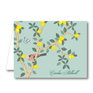 Chinoiserie Lemon Folded Notecard