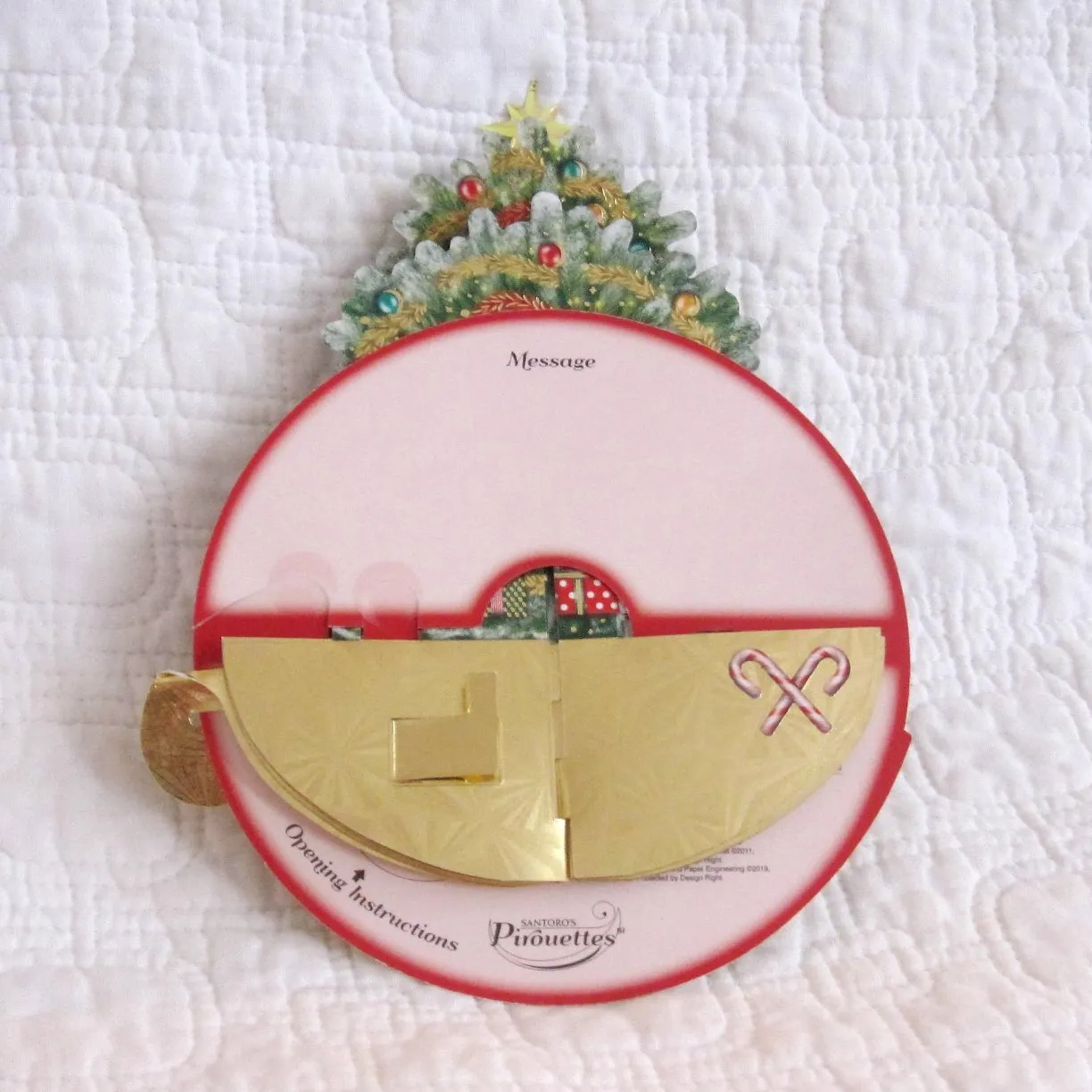 Christmas Card Glittery Decorated 3D Greeting