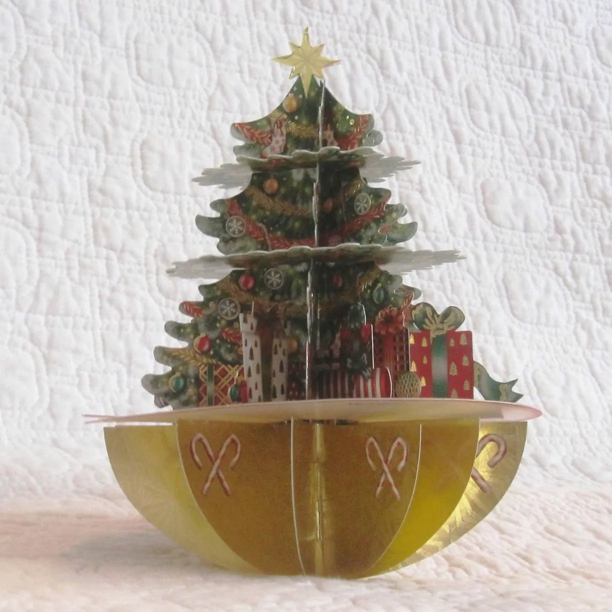 Christmas Card Glittery Decorated 3D Greeting