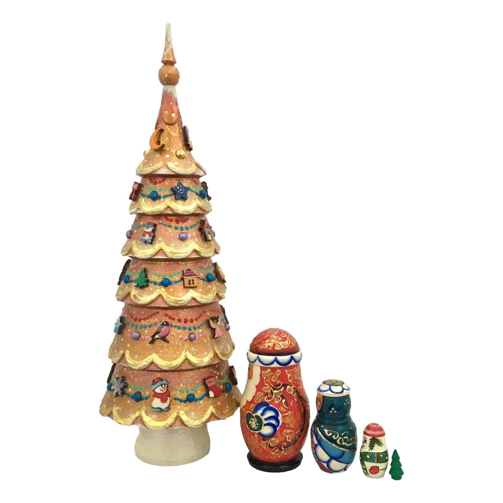 Christmas Nesting Dolls Unique Golden XmasTree Tree