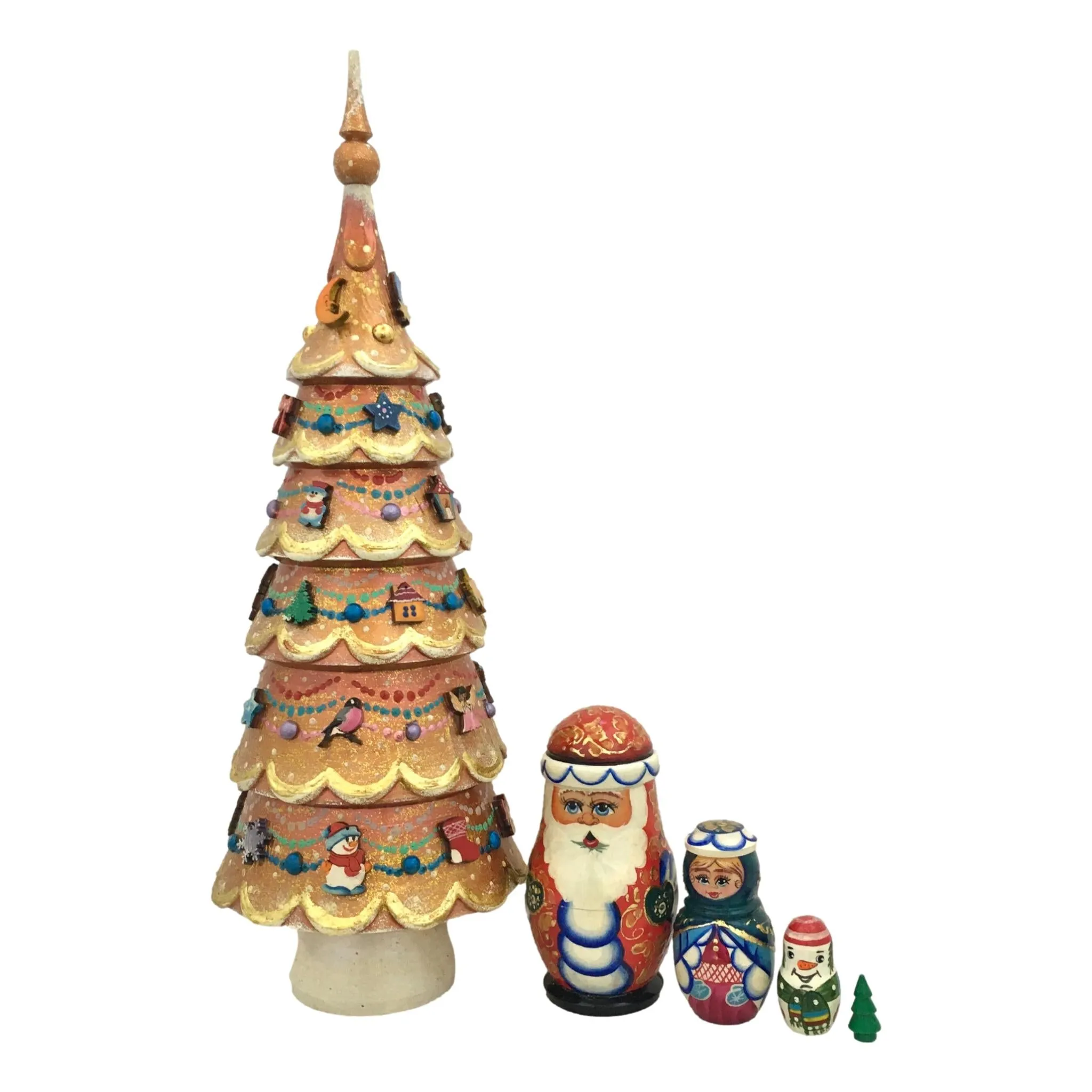 Christmas Nesting Dolls Unique Golden XmasTree Tree
