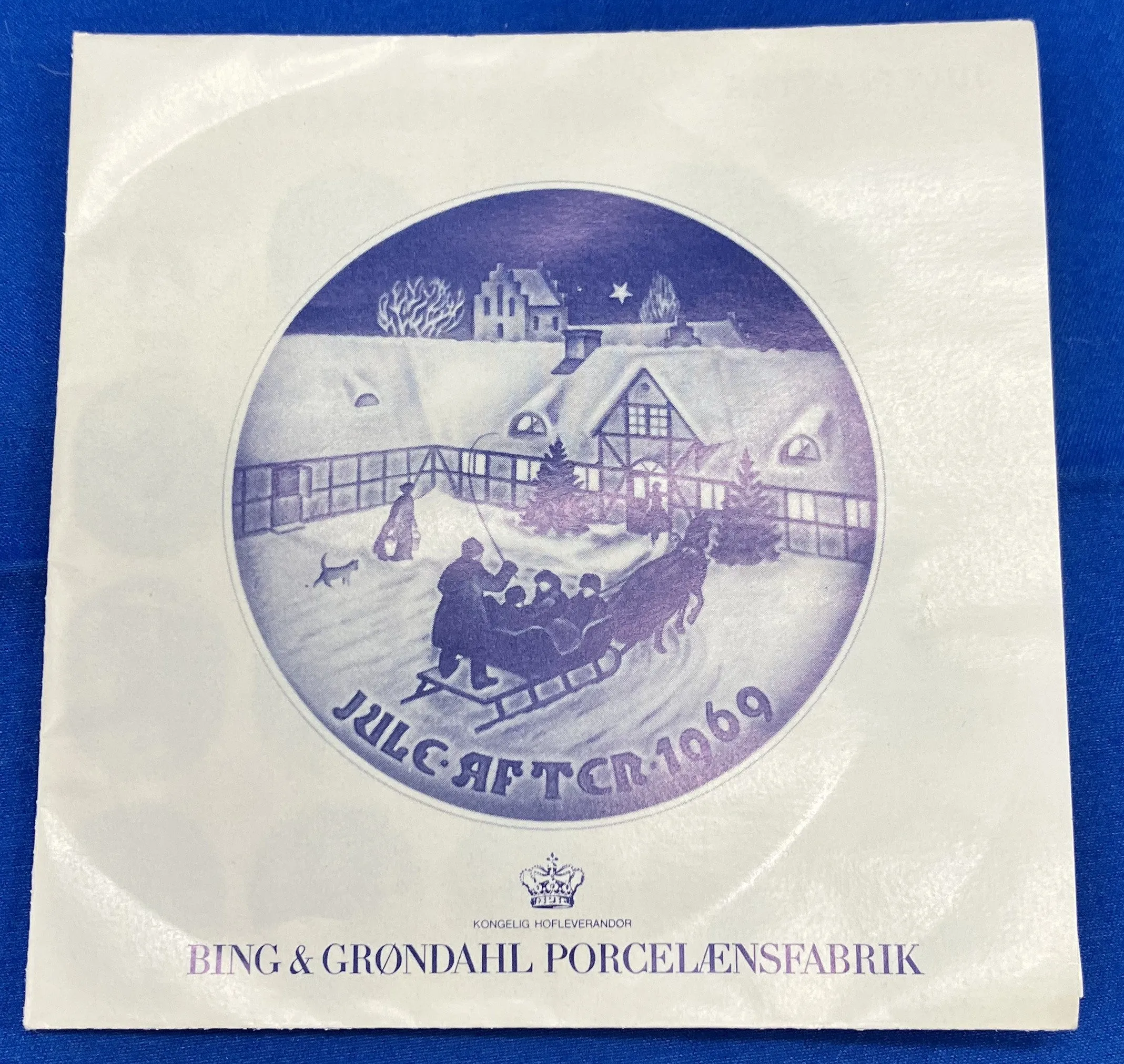 Christmas Plate Bing & Grondahl 1969 Arrival of Guests Denmark