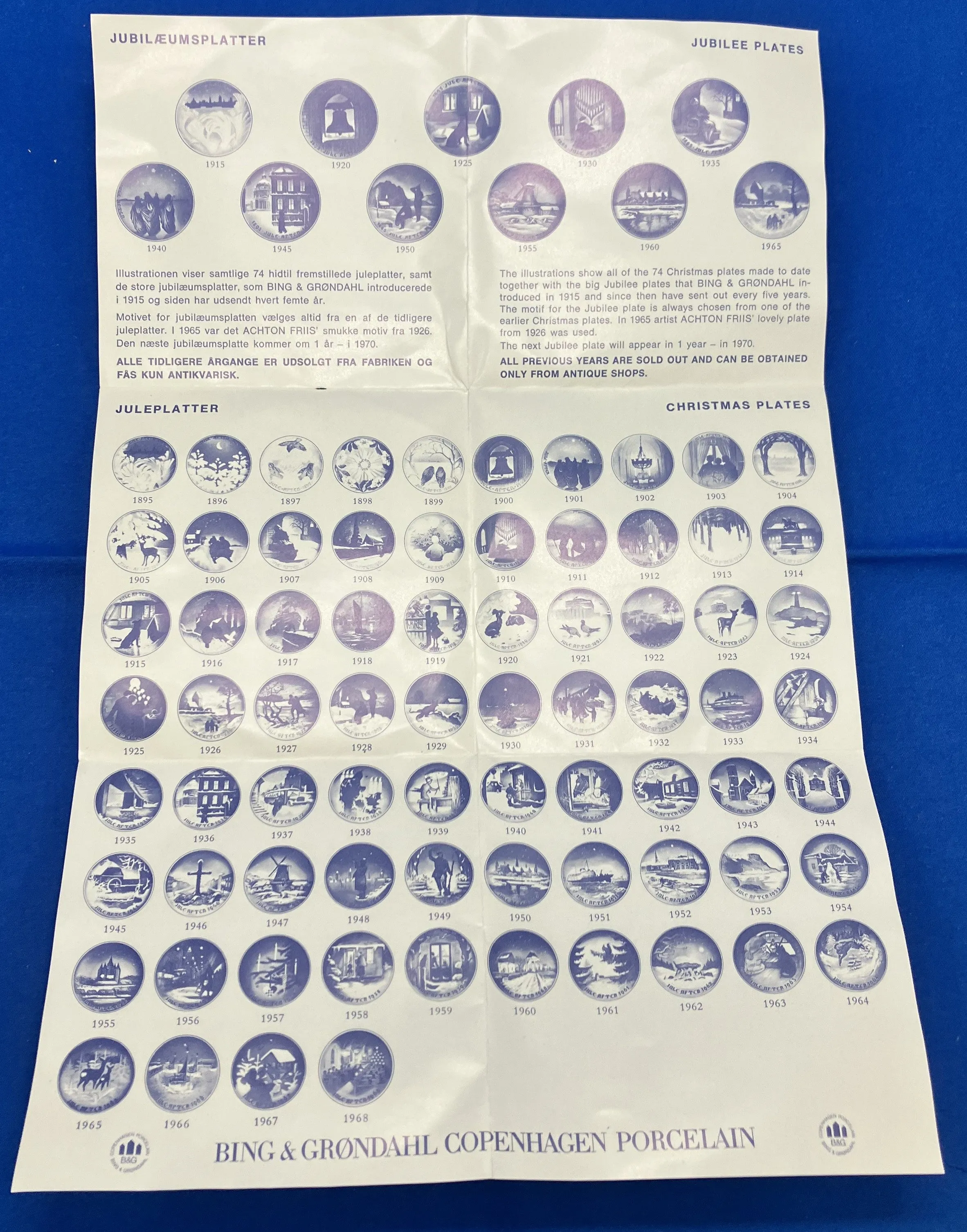 Christmas Plate Bing & Grondahl 1969 Arrival of Guests Denmark