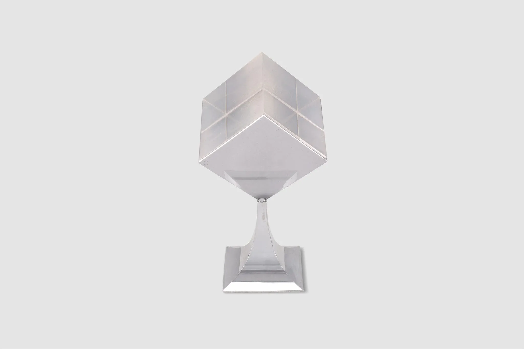 Chrome & Lucite Cube Photo Frame