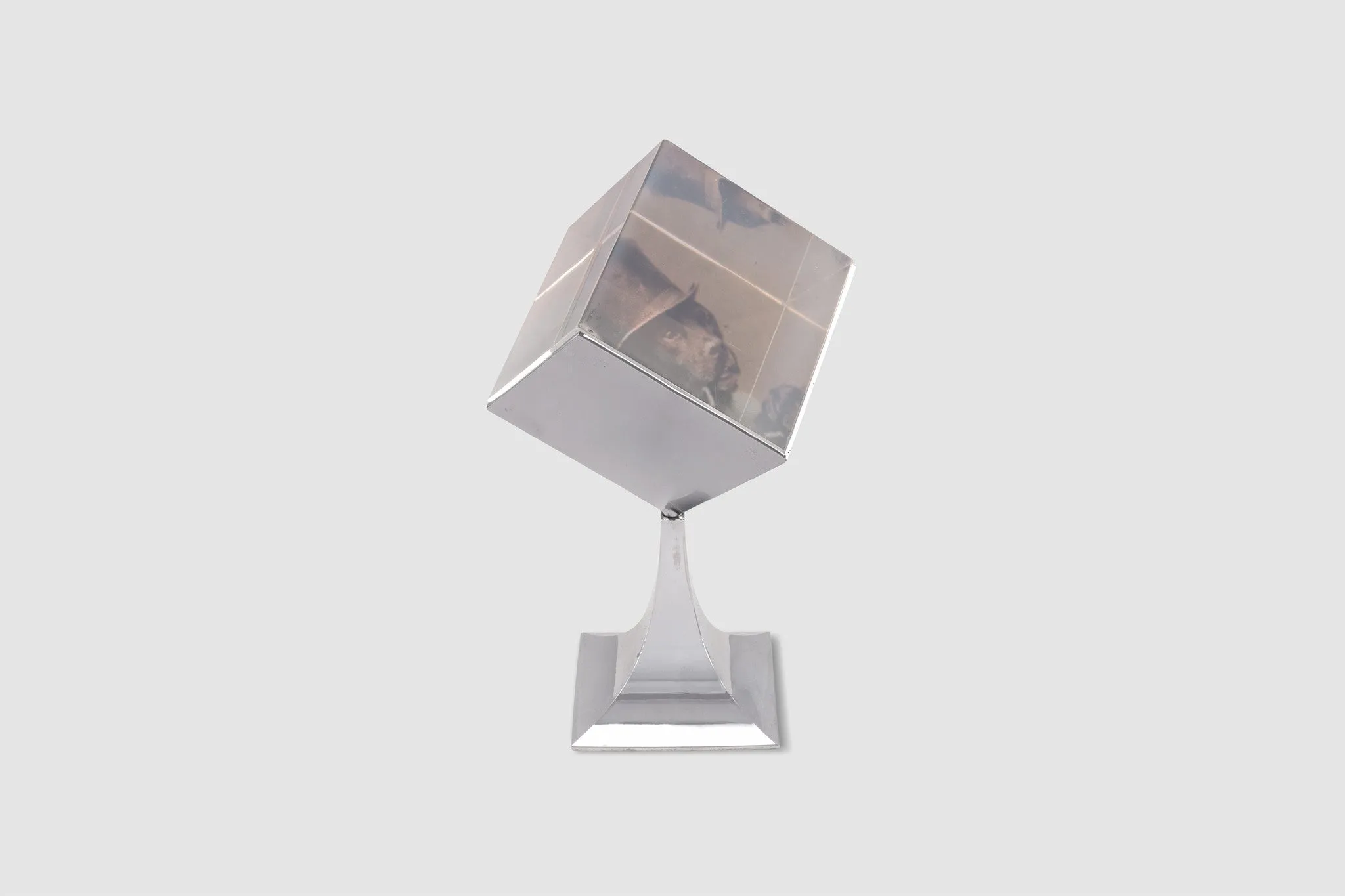 Chrome & Lucite Cube Photo Frame