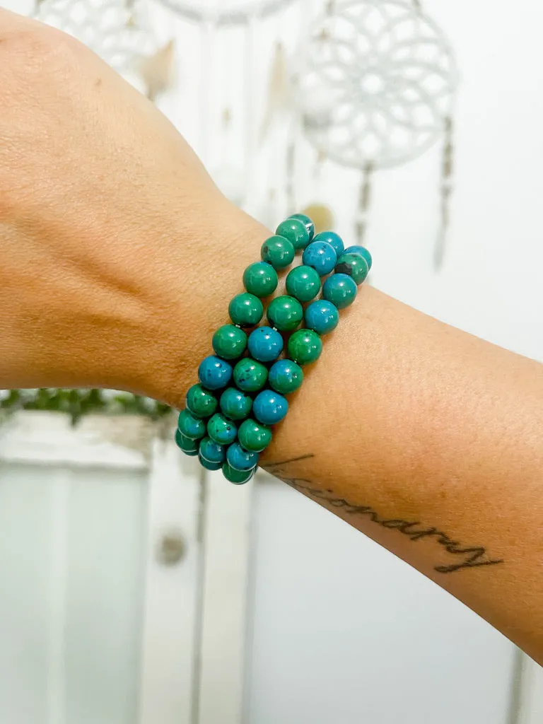 Chrysocolla 8mm Bead Bracelet