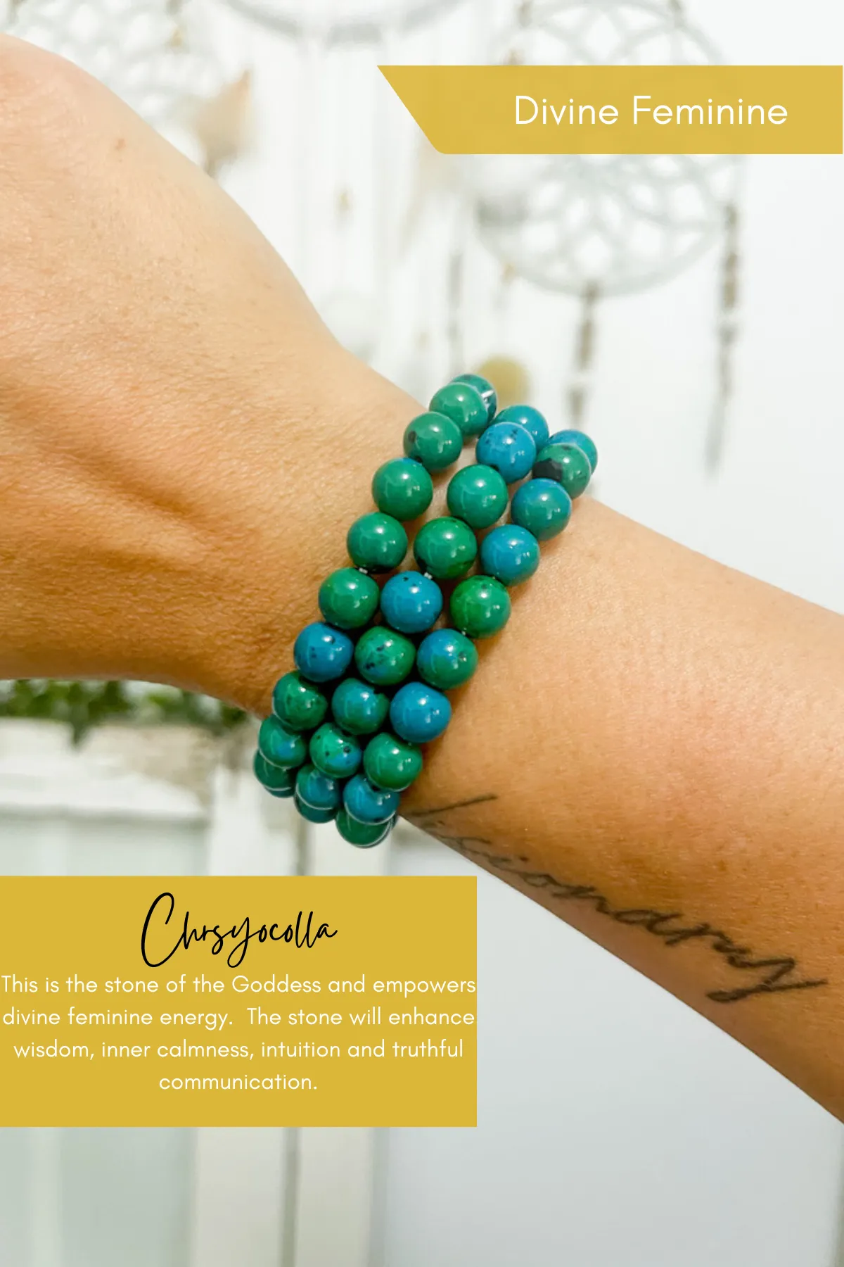 Chrysocolla 8mm Bead Bracelet