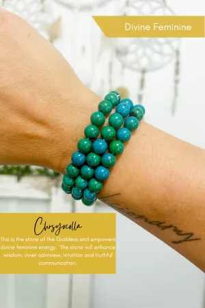 Chrysocolla 8mm Bead Bracelet