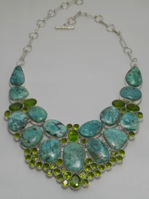 Chrysocolla Necklace 3 with Peridot