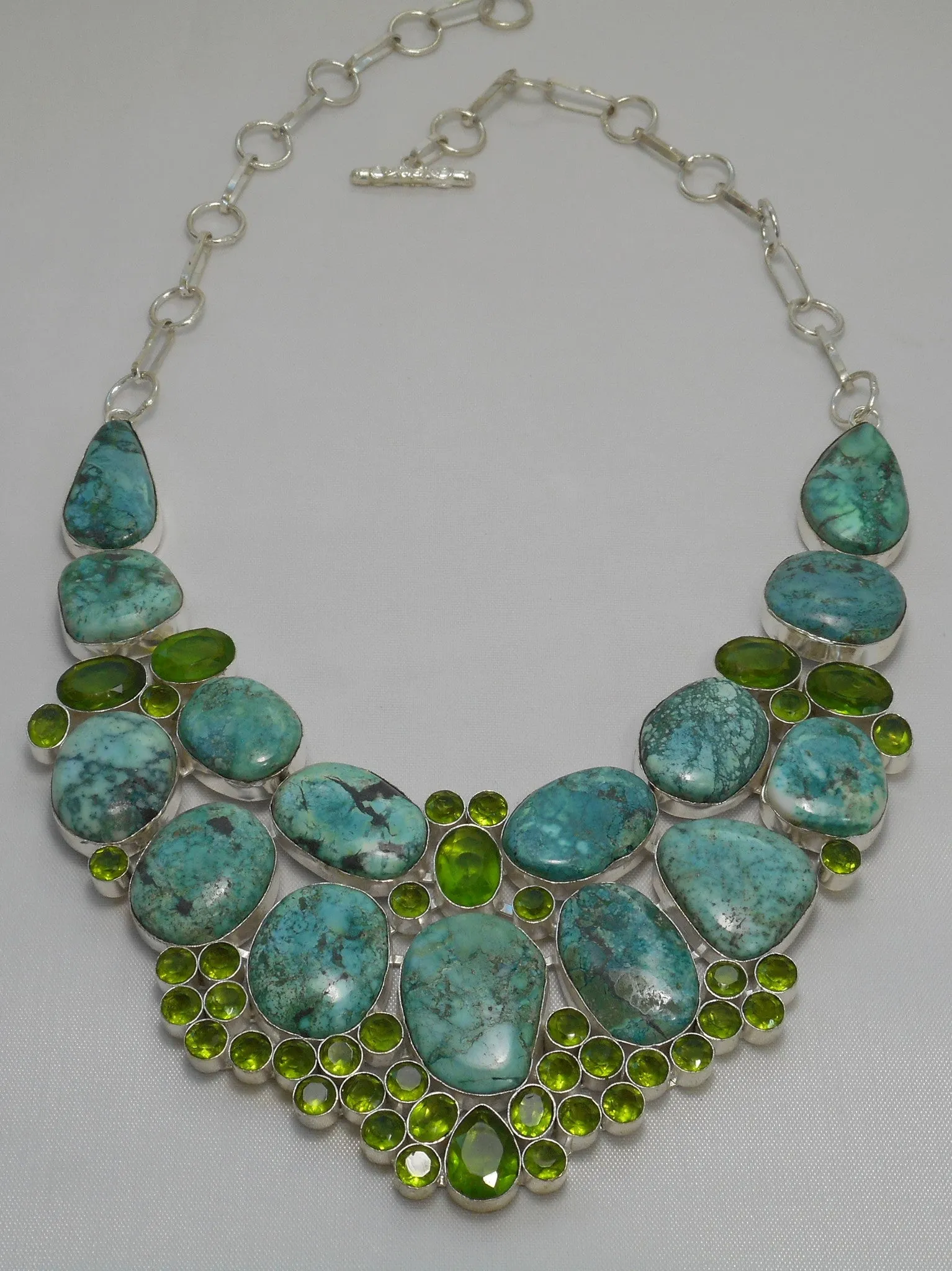 Chrysocolla Necklace 3 with Peridot