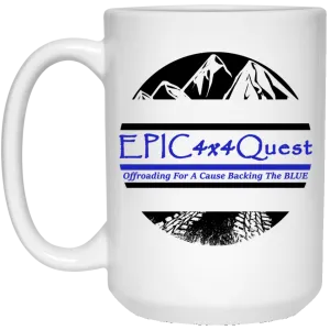 Circle EPIC Mountain Black and Blue 21504 15 oz. White Mug