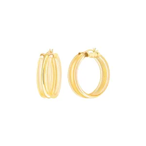 Citrine Lucite Banded Hoop Earrings