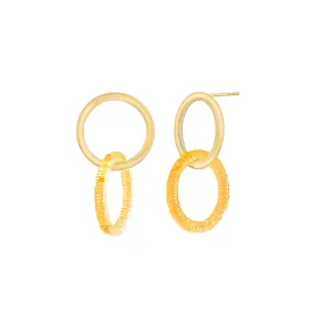 Citrine Lucite Double Hoop Earrings