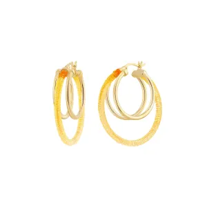 Citrine Lucite Hoop Earrings