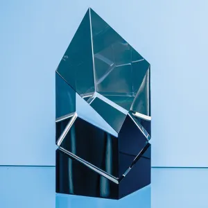Clear & Black Crystal Facetted Prism Award