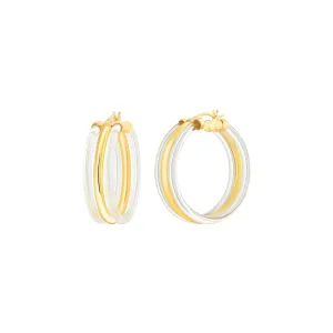 Clear Lucite Banded Hoop Earrings