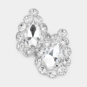 Clear on Silver Stud Earrings | 294501