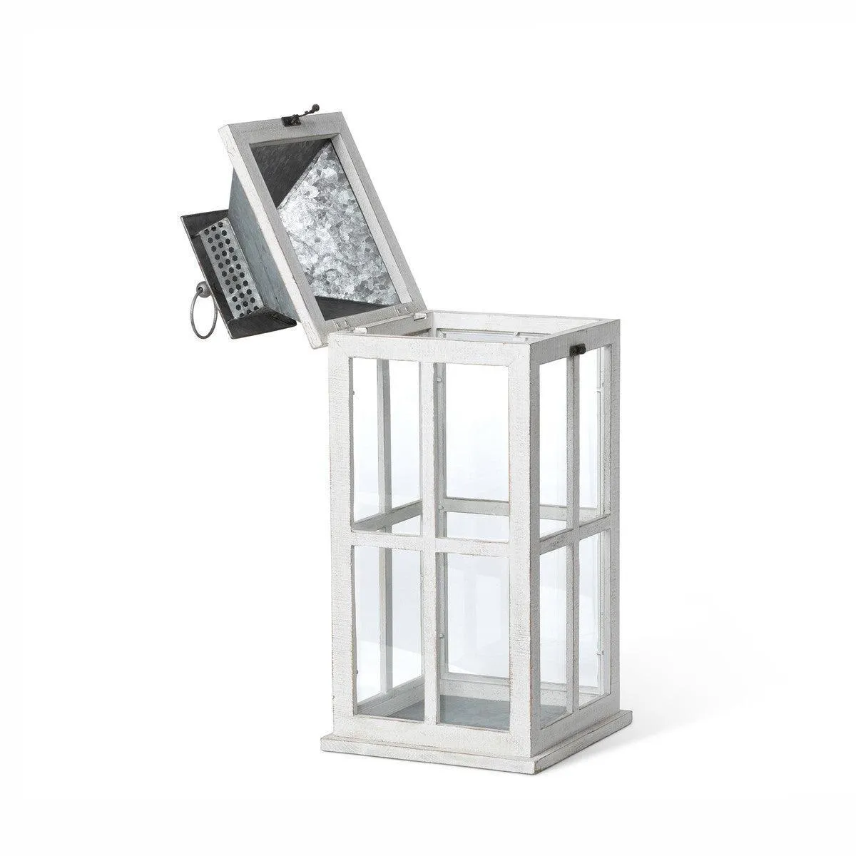 Coastal Whitewash Lantern, Medium