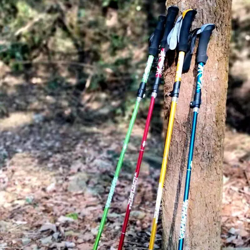 Collapsible Trekking Poles Five-fold Walking Sticks for Hiking