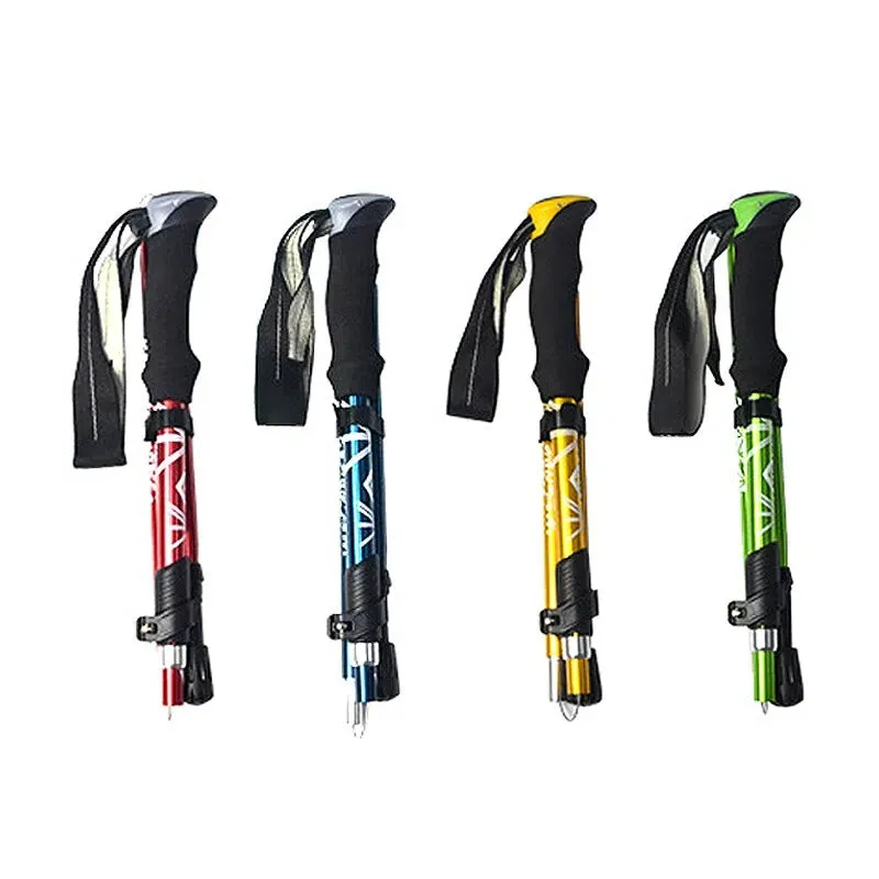 Collapsible Trekking Poles Five-fold Walking Sticks for Hiking