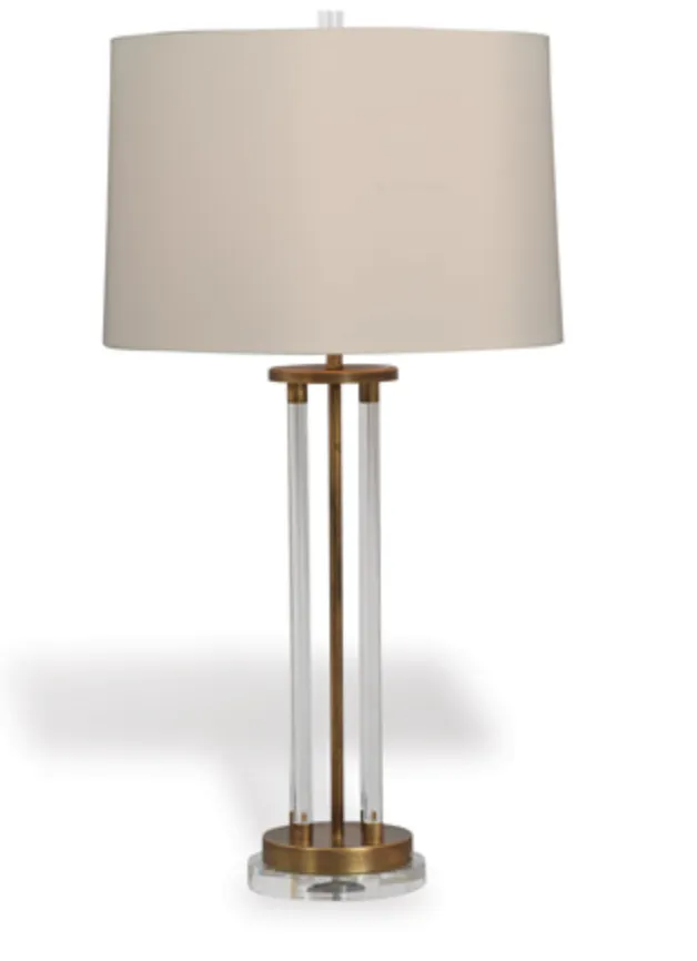 Column Lamp Antique Brass